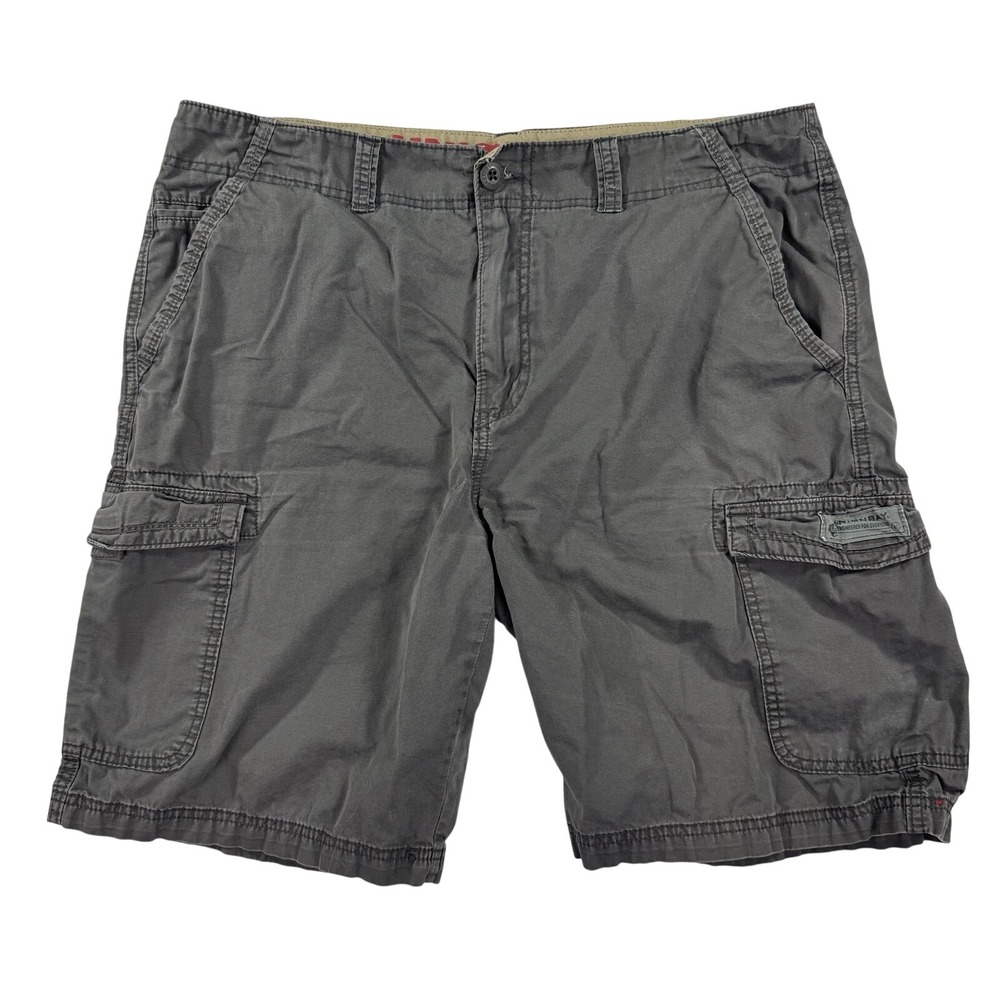 Unionbay Cargo Shorts Men 38 Grey Cotton Multi Pocket Casual Utility Hiking